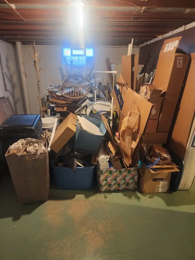 Roll-off dumpster container at job site for 2 Yard Dumpster Rental in Trenton